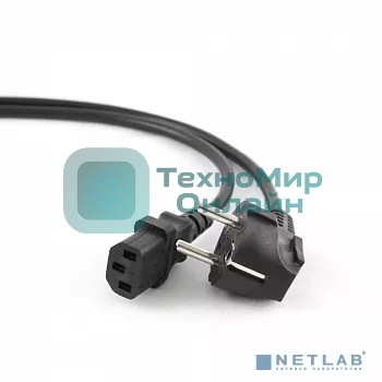 Кабель сетевой CAC10-EU-C13-3M Wize, 3 м, Евровилка 3 pin - C13, 10 А, черный, пакет