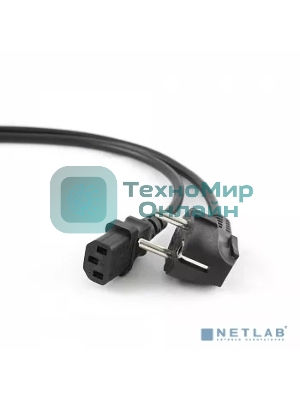 Кабель сетевой CAC10-EU-C13-3M Wize, 3 м, Евровилка 3 pin - C13, 10 А, черный, пакет