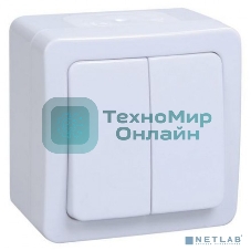 Выкл 2кл о/у IP54 (цвет клавиши:белый) ГЕРМЕС PLUS IEK EVMP20-K01-10-54-EC ВС20-2-0-ГПБ