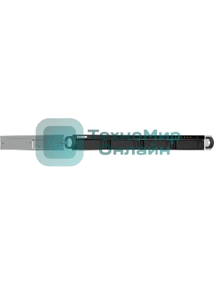 Сетевое хранилище SMB QNAP TS-464U-RP-8G NAS 4 HDD trays, rackmount 1U, 2 PSU. 4-core Intel Celeron N5105/N5095 2.0-2.9 GHz, 8 Gb RAM MAX, 2x2.5 Gigabit Ethernet, 4xUSB, 1xHDMI . PCIe Gen 3 x2, W/o rail kit RAIL-B02