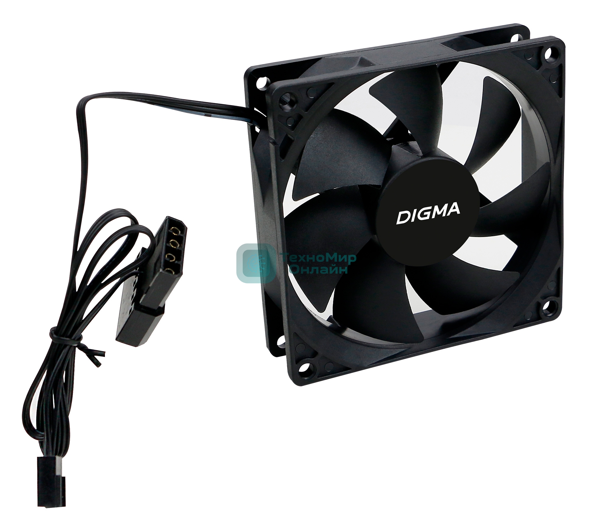 Вентилятор для корпуса Digma DFAN-90 черный, 90 мм, 1800 об/мин, 23 дБ, 3 pin