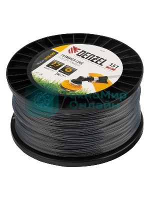 Леска для триммера Denzel EXTRA CORD двухкомпонентная круглая, 2,7 мм х 151 м, на DIN катушке
