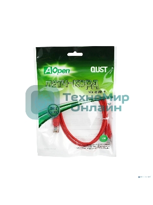Патч-корд литой Aopen/Qust UTP кат.5е 1м красный