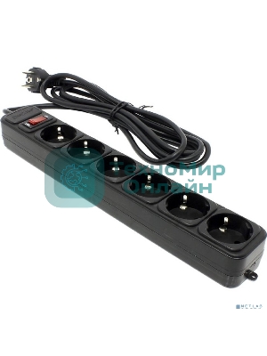 Сетевой фильтр ExeGate EX266864RUS SP-6-1.5B (6 розеток, 1.5м, евровилка, черный)