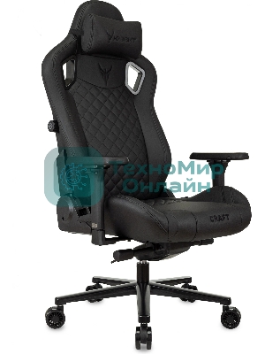 Кресло Knight Craft черный, экокожа, 120 кг, механизм качания