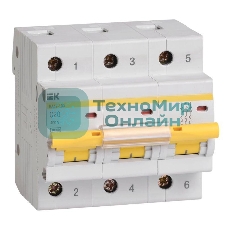 Выключатель автоматический ВА47-100 3Р 20А 10кА х-ка C MVA40-3-020-C IEK