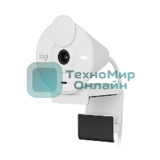 Веб-камера Logitech Brio 300 1920x1080, 30 кадр/с, USB Type-C, микрофон (шумоподавление), автоматическая фокусировка, автоосвещение, универсальное крепление белая
