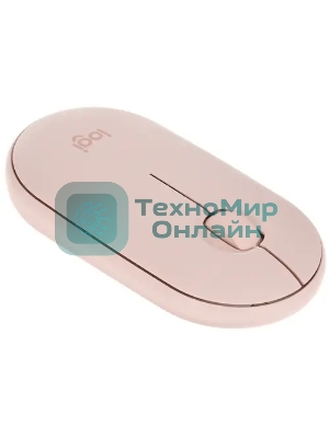 Мышь беспроводная Logitech Pebble M350 розовый, 1000 dpi, радиоканал, Bluetooth, USB, кнопки - 3