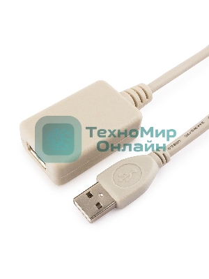 Кабель Gembird USB 2.0 удлинительный, активный 4.8м AM/AF, черный