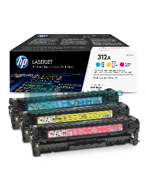 Картридж лазерный набор Hewlett-Packard 312A CF440AM голубой, желтый, пурпурный для HP CLJ Pro M476 2400 стр.