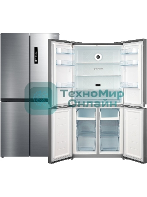 Холодильник Бирюса CD 466 I нержавеющая сталь трехкамерный инвертер 297/153 л морозилка снизу, No Frost, Side-by-Side