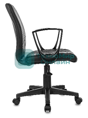 Кресло Бюрократ CH-327 черный, экокожа, 120 кг, механизм качания