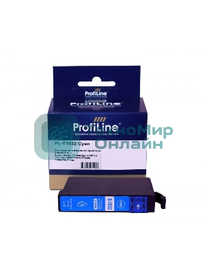 Картридж струйный ProfiLine PL-T1032 для принтеров Epson Stylus TX550/Stylus Office T30/T40/T40W/TX510/TX600/TX600FW/T1100 с чернилами Cyan 11,1 мл