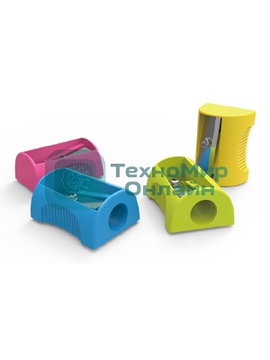 Точилка для карандашей ручная Deli E0531 Neon, 1 отверстие, пластик, ассорти, туба