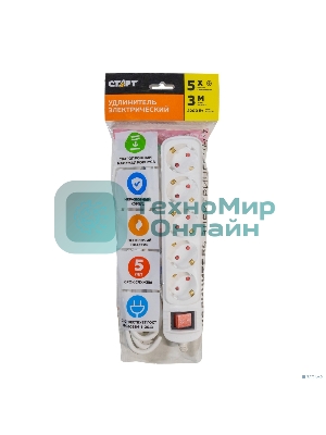 Сетевой фильтр СТАРТ С/У S 5x3-ZDV, белый, серия CLASSIC