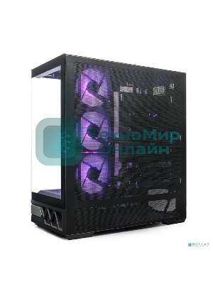 Компьютерный корпус XASTRA Q700 4ARGB-C10-UC Black ATX/Aquarium/Screewless/4x120mm ARGB PWM mirror fans/Argb+PWM HUB 10port/Type C Q700-4FM12A-C10-UC