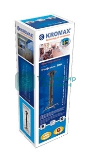 Крепление потолочное Kromax PROJECTOR-100 серый для проектора, 3 ст свободы, наклон 30°, вращение на 360°, от потолка 470-670 мм, нагрузка до 20 кг