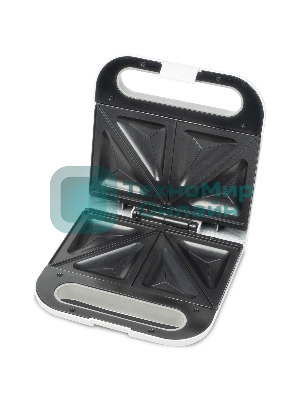 Сэндвич-тостер Galaxy Line GL 2962, белый, с несъемными пластинами, 800 Вт, индикаторы нагрева и сети, антипригарное покрытие рабочей поверхности, теплоизолированный корпус, прорезиненные ножки, препятствующие скольжению