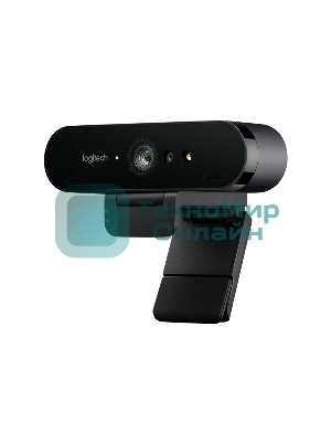 Веб-камера Logitech Brio 4K HDR 3840x2160, 30 кадр/с, USB Type-A, микрофон (2 шт, шумоподавление), автоматическая фокусировка, автоосвещение, HDR, шторка приватности, универсальное крепление