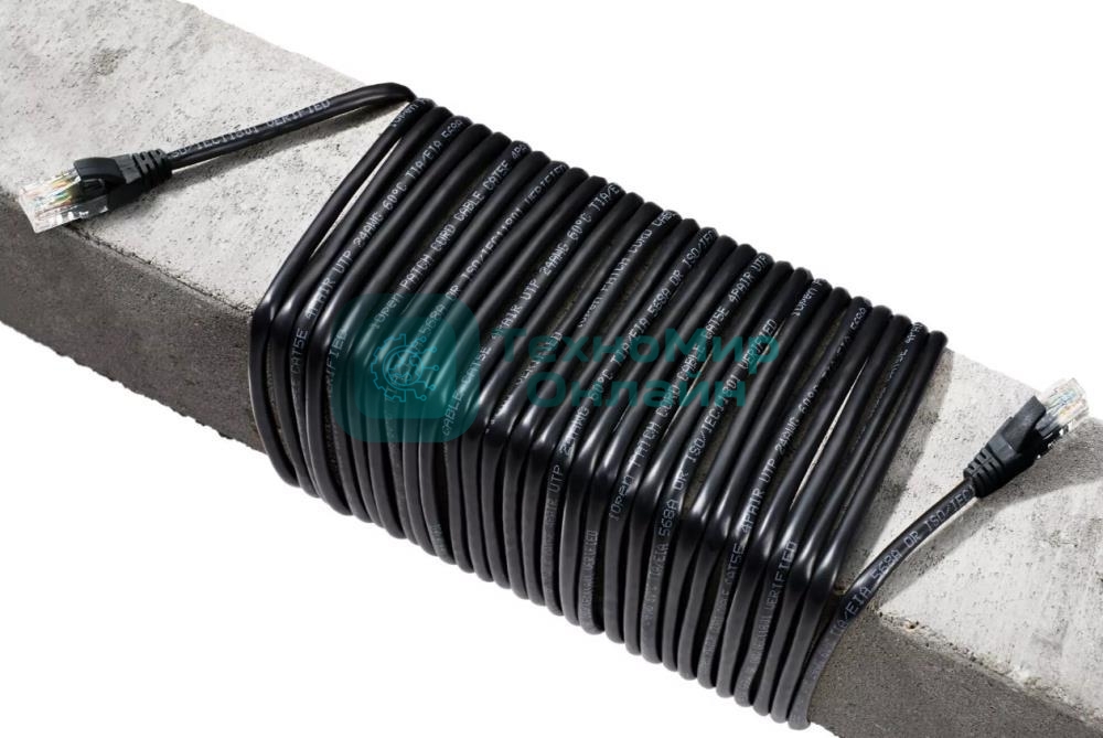 Патч-корд литой AOpen ANP511 15M BK UTP cat.5е 15м черный