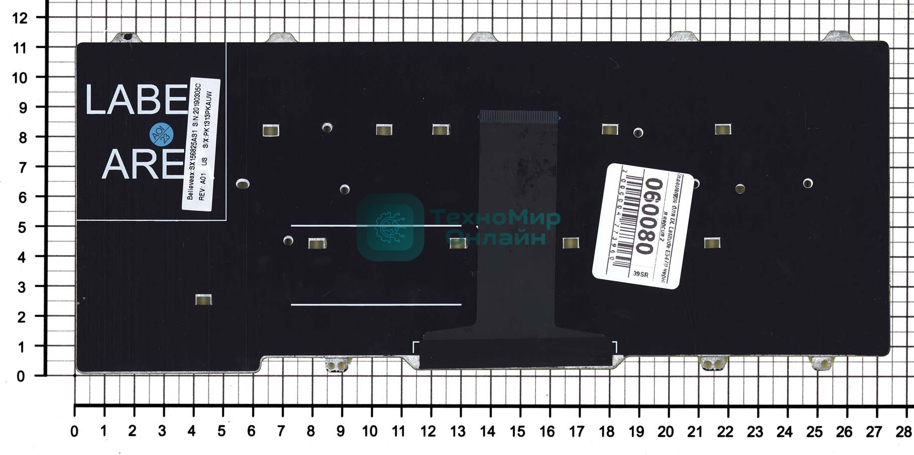 Клавиатура для ноутбука Dell Latitude E5470 E7470 черная без рамки и указателя