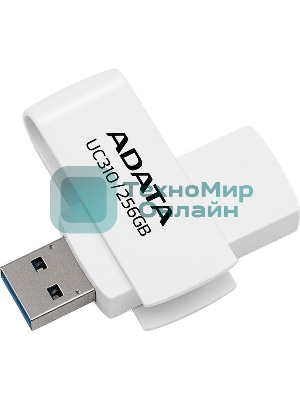 Флешка USB ADATA UC310 (UC310-256G-RWH), 256Gb, USB 3.2 Gen1, R/W 100/30, белый