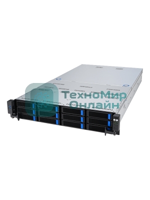 Серверная платформа ASUS RS720-E11-RS12U, 2U, 2 x LGA4677, 32 DIMM DDR5, 12=8 x NVMe/SAS*/SATA + 4 NVMe/SATA hs, 2 x M.2 slot, 2 x 10Gbe (X710) RJ45 port,Up to 8 slots PCIe 5.0, 1 x OCP 3.0, 1+1 1600W