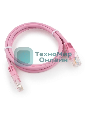 Патч-корд UTP Cablexpert cat.5e, 1м, литой, многожильный, розовый