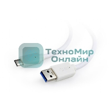 Кабель USB Cablexpert CCP-USB3-AMCM-1M-W, USB3.0 AM/USB Type-C, 1м, белый, пакет