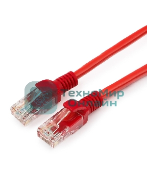 Патч-корд UTP Cablexpert cat.5e, 1м, литой, многожильный, красный