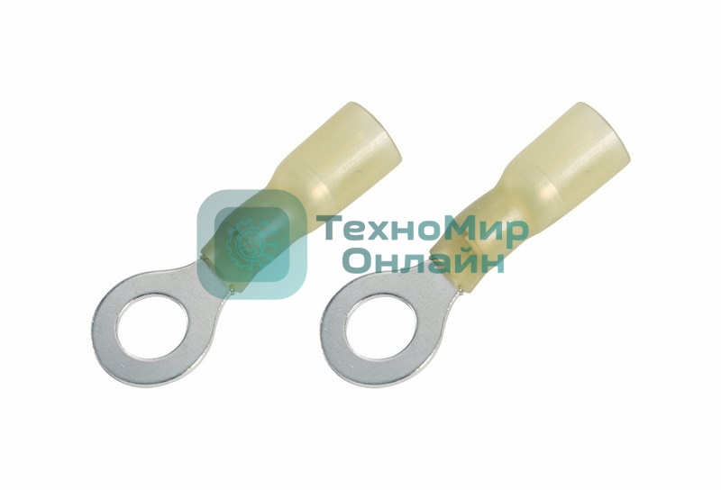 Наконечник кольцевой изолированный термоусаживаемый Rexant ø 6.5 мм 4-6 мм² (НКи-т 6.0-6/НКи-т5,5-6) желтый