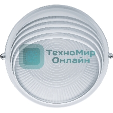 Светильник Navigator ЛОН NBL-R3-60-E27/WH 1х60Вт E27 IP54 (аналог НПБ 1307 бел. круг ресн. 60Вт)
