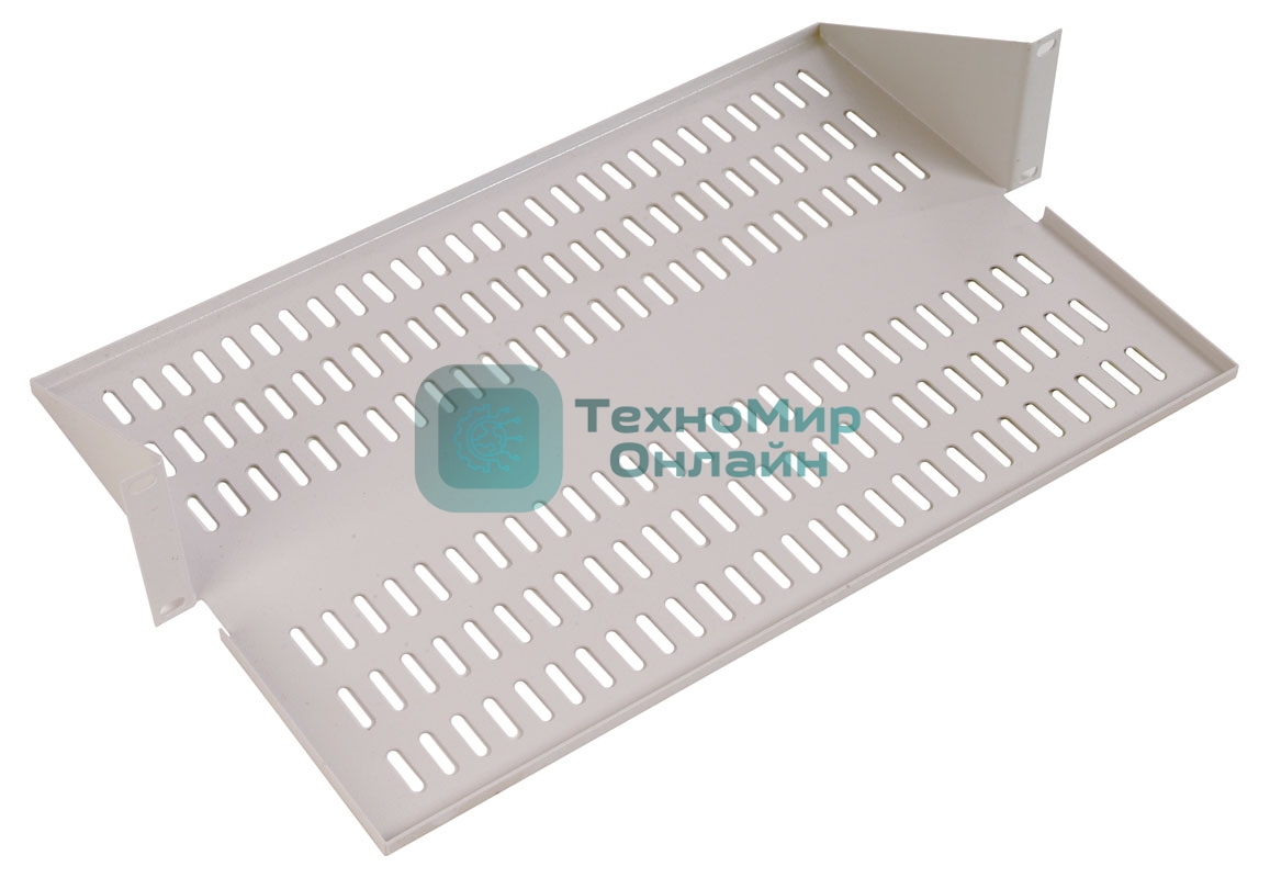 Полка для стойки перфорированная консольная 2U с центральным креплением, глубина 300 мм МС-30.2