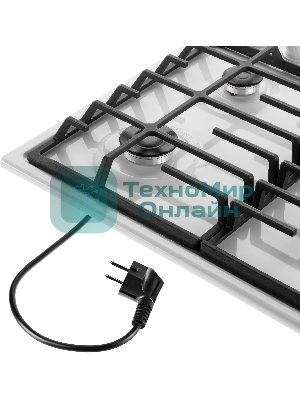 Газовая варочная панель Maunfeld EGHE.64.6CW/G, 4 конфорки, эмалированная сталь, белый