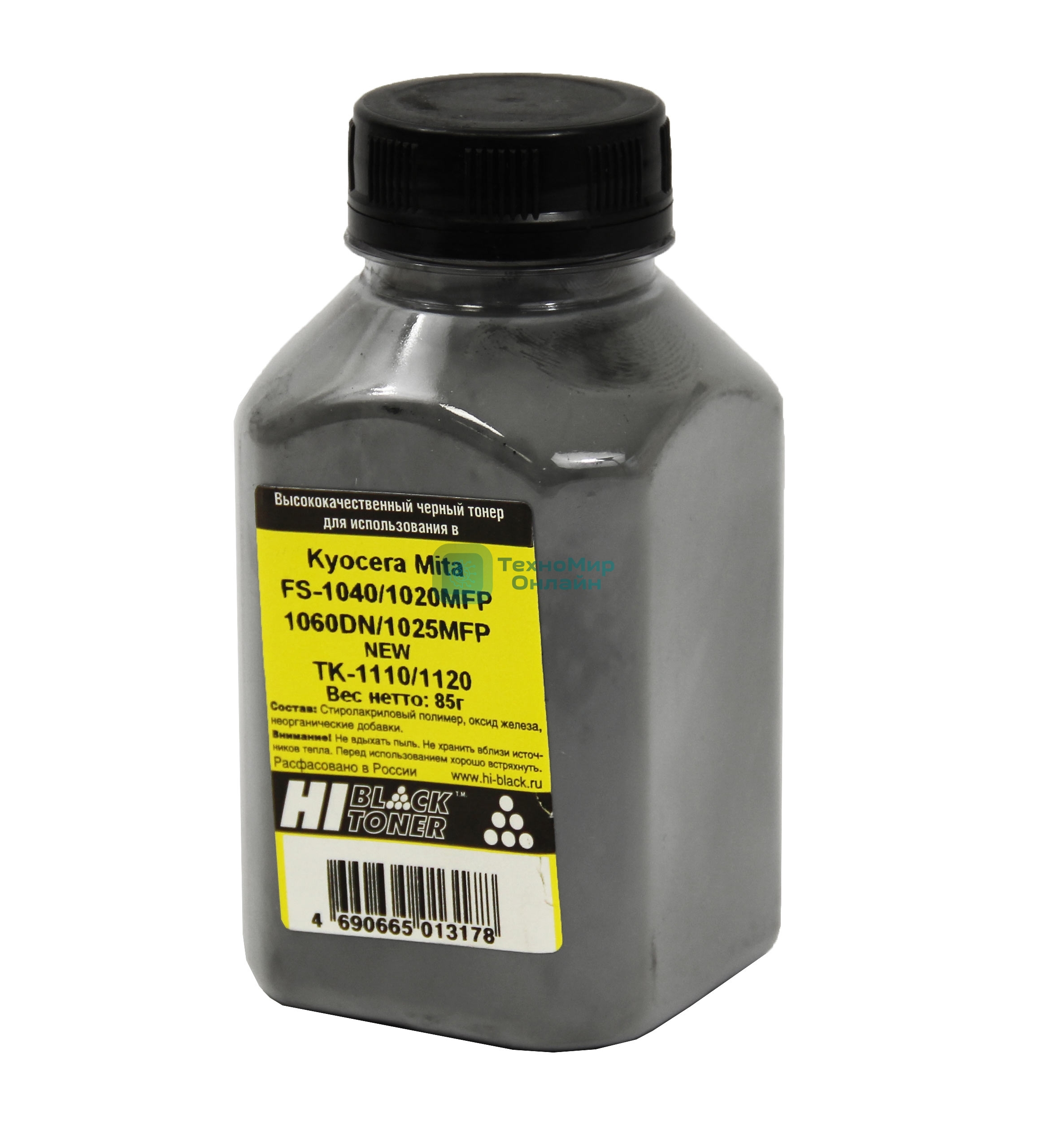 Тонер Hi-Black (тип TK-1110/1120), черный, NEW, 85 г банка, для Kyocera FS-1040/1020MFP/1060DN/1025MFP
