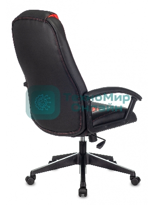 Кресло Zombie 8 черный/красный, экокожа, 120 кг, механизм качания