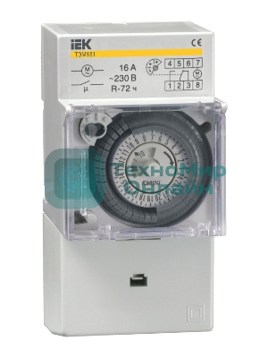 Таймер ТЭМ181 аналоговый 16А 230В на DIN-рейку IEK