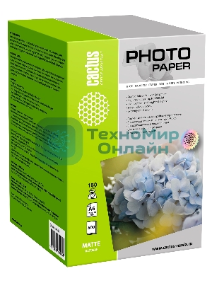 Фотобумага Cactus CS-MA6180500 A6/180г/м2/500л./белый матовое для струйной печати