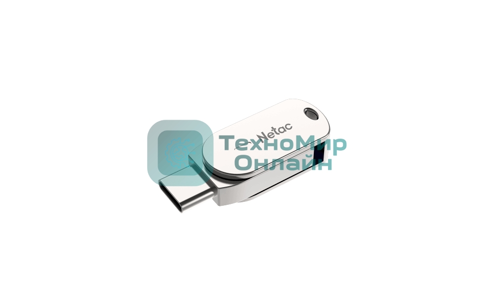 Флешка USB Netac U785 (NT03U785C-032G-30PN), 32Gb, USB 3.0/TypeC, R/W 110/45, серебристый