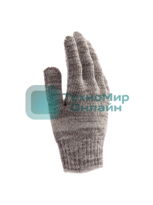 Перчатки трикотажные Сибртех усиленные, гелевое ПВХ-покрытие, 7 класс, бело-серый меланж