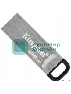 Флешка USB Kingston DataTraveler KYSON (DTKN/128 Gb), 128Gb, USB 3.2 Gen 1, R/W 200/60, серебристый/черный