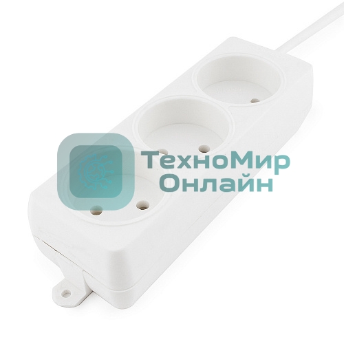 Удлинитель Гарнизон EL-NL3-W-5, 3 розетки допустимый ток 10А, длина 5 м.