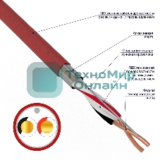 Кабель для пожарной сигнализации Rexant КПСВЭВнг(А)-LS 1x2x1,50 мм², бухта 200 м, 01-4863-1