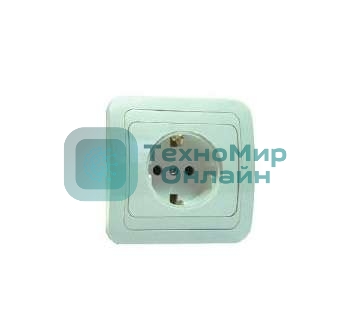 Розетка 1-м Makel СП Mimoza 16А IP20 с заземл. бел./бел.