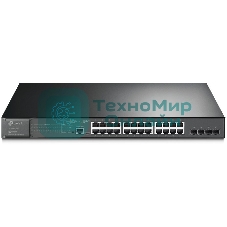 Коммутатор JetStream 28-port Gigabit L2+ Managed Switch with 24-port PoE+, PoE budget up to 384W, support SDN
