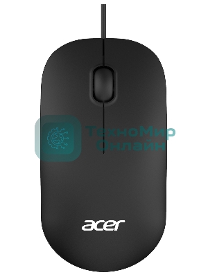 Мышь проводная Acer OMW122 черный, 1200 dpi, USB, кнопки - 3