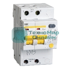 Выключатель автоматический дифференциального тока 2п C 10А 30мА тип AC 4.5кА АД-12 IEK MAD10-2-010-C-030