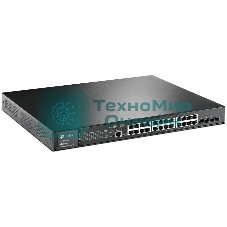 Коммутатор JetStream 28-port Gigabit L2+ Managed Switch with 24-port PoE+, PoE budget up to 384W, support SDN