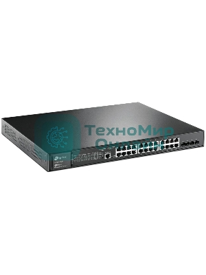 Коммутатор JetStream 28-port Gigabit L2+ Managed Switch with 24-port PoE+, PoE budget up to 384W, support SDN