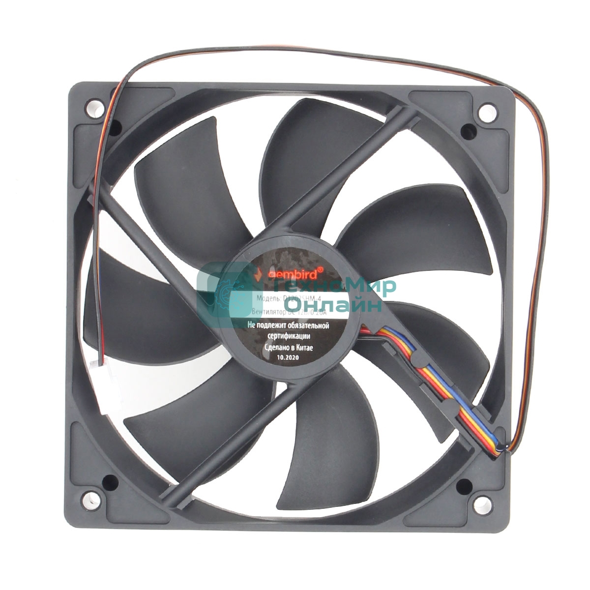Вентилятор для корпуса Gembird черный, 120 мм, 2000 об/мин, 38.65 дБ, 4 pin